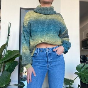 Retro knit turtle neck sweater